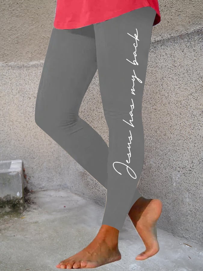Women's 'jesus has my back' printed leggings