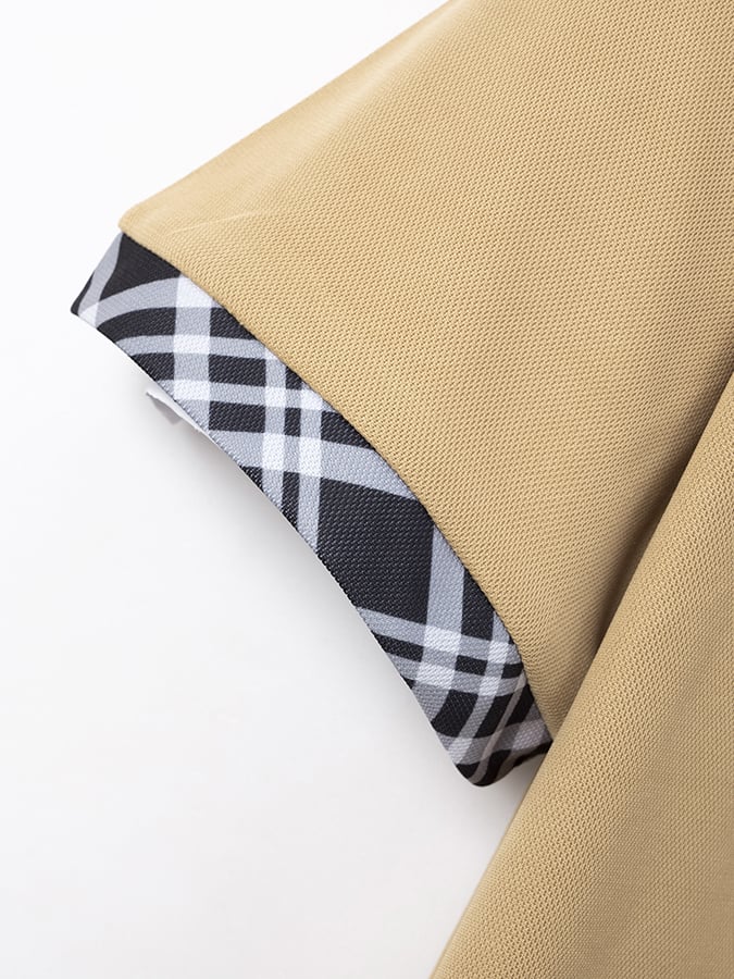 Men's Retro Plaid Stitching Fashion Casual Polo Shirt (With Pockets)