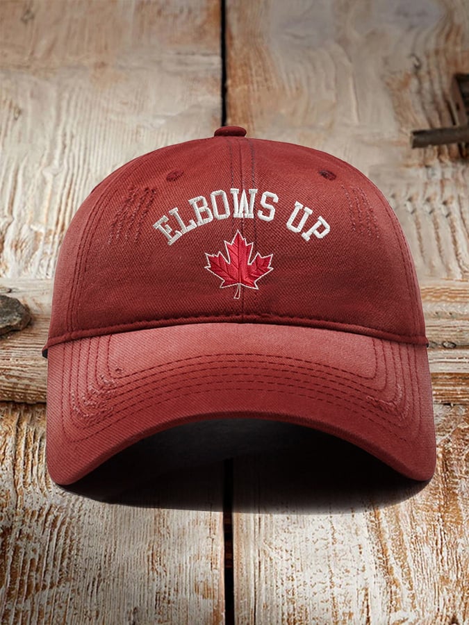 Retro Elbows Up Canada Printed Baseball Cap
