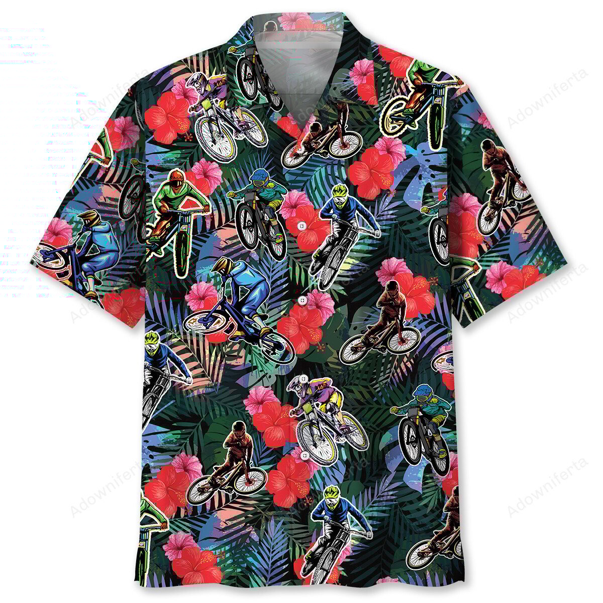 Mountain Bike Tropical Hawaiian Shirt