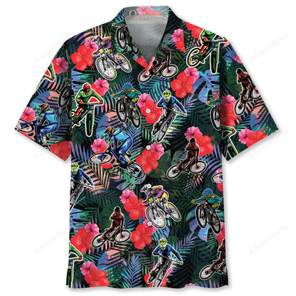 Mountain Bike Tropical Hawaiian Shirt