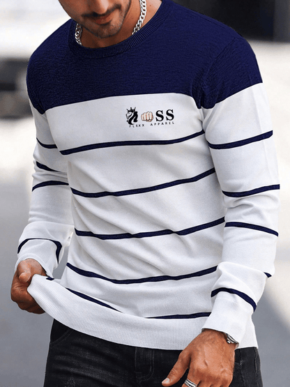 Stilvolles Langarm-T-Shirt mit Buchstaben-Print für Herren