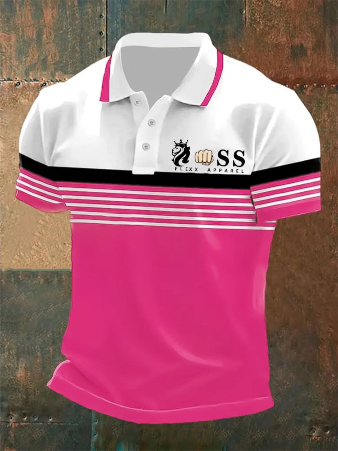 Lässiges Poloshirt für Herren mit Retro-Buchstabendesign