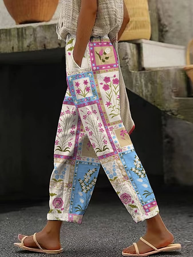 Women's flowers Print Casual Pants