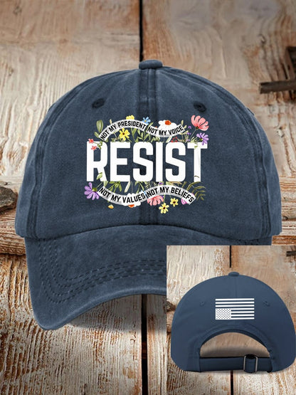 Retro Resist Not My President, Not My Voice, Not My Values, Not My Beliefs Print Baseball Cap