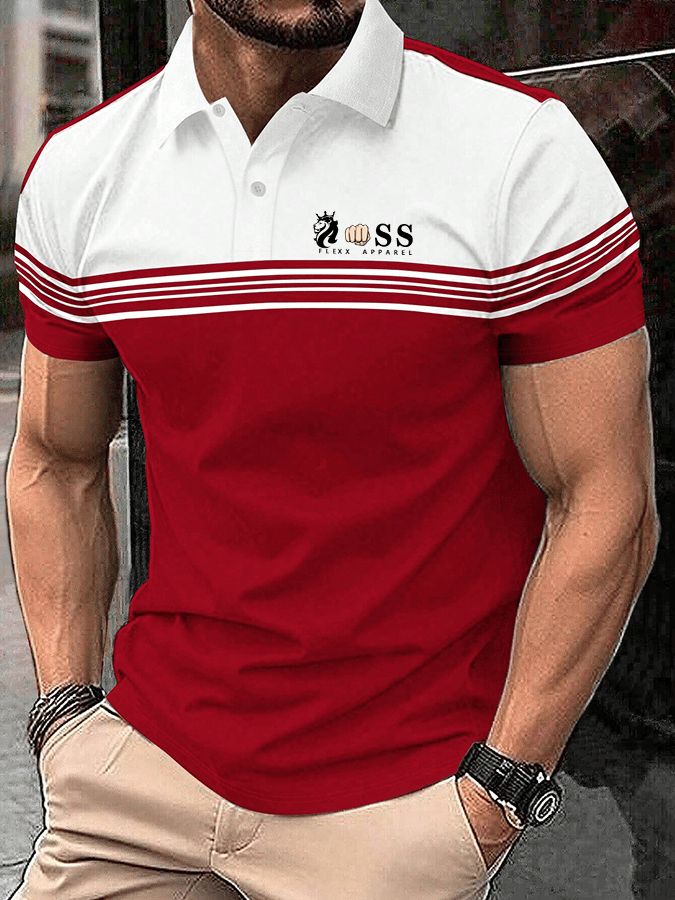 Modisches, lässiges Poloshirt mit Aufdruck für Herren