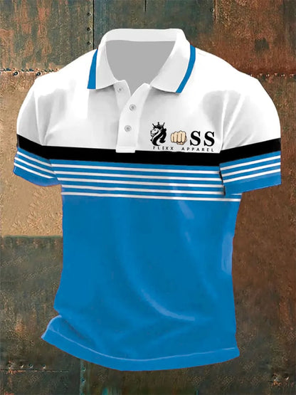 Lässiges Poloshirt für Herren mit Retro-Buchstabendesign