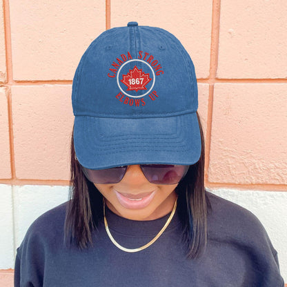 Retro Canada Strong Elbows Up Print Baseball Cap