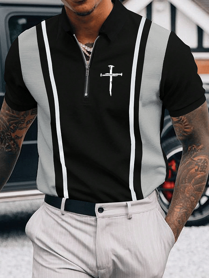 Men's Faith Printed Casual Polo Shirt