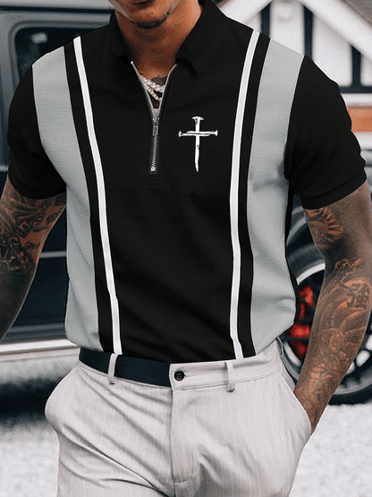 Men's Faith Printed Casual Polo Shirt