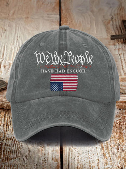 Retro We The People Have Had Enough Print Baseball Cap