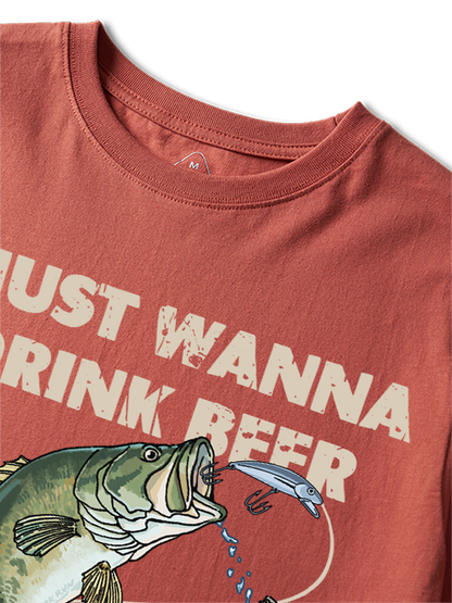 I Just Wanna Drink Beer and Jerk My Rod Unisex Classic Cotton Tee
