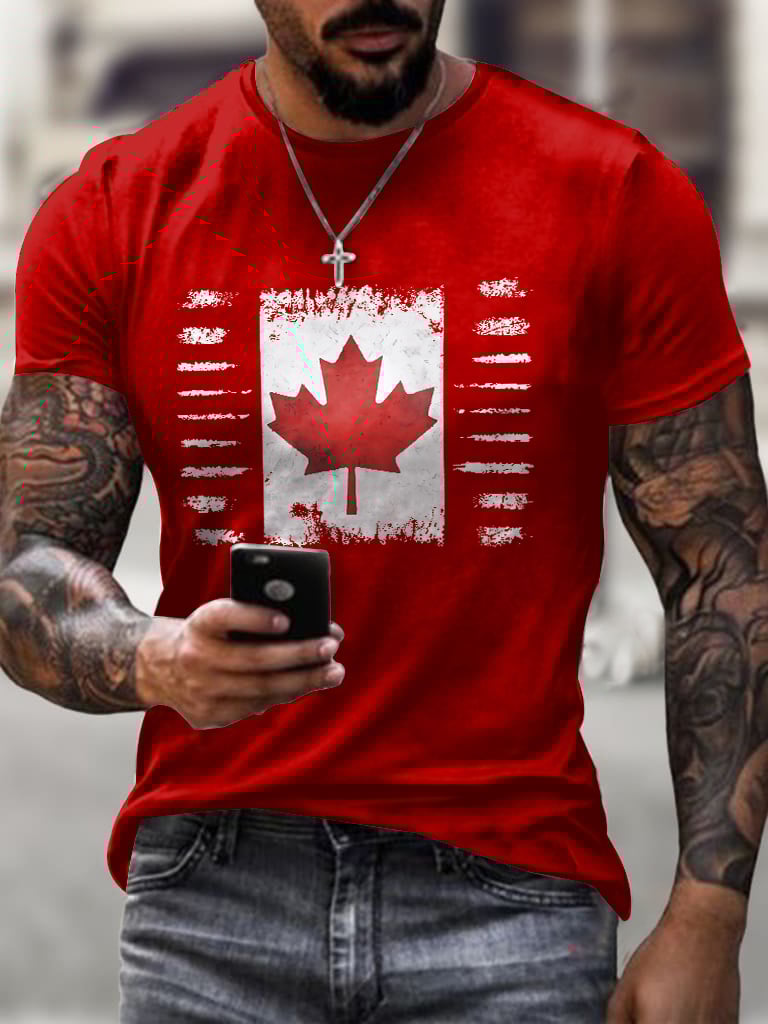 Men's Retro Canada Print T Shirt