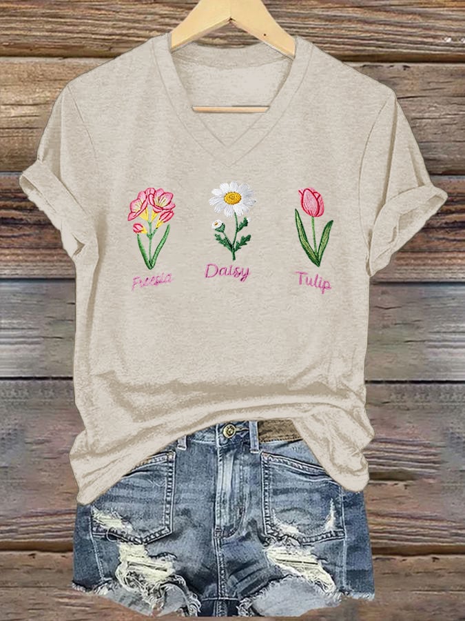 Women's Casual Floral Print T-Shirt