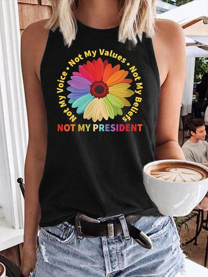 Retro Not My President, Not My Voice, Not My Values, Not My Beliefs Print Vest