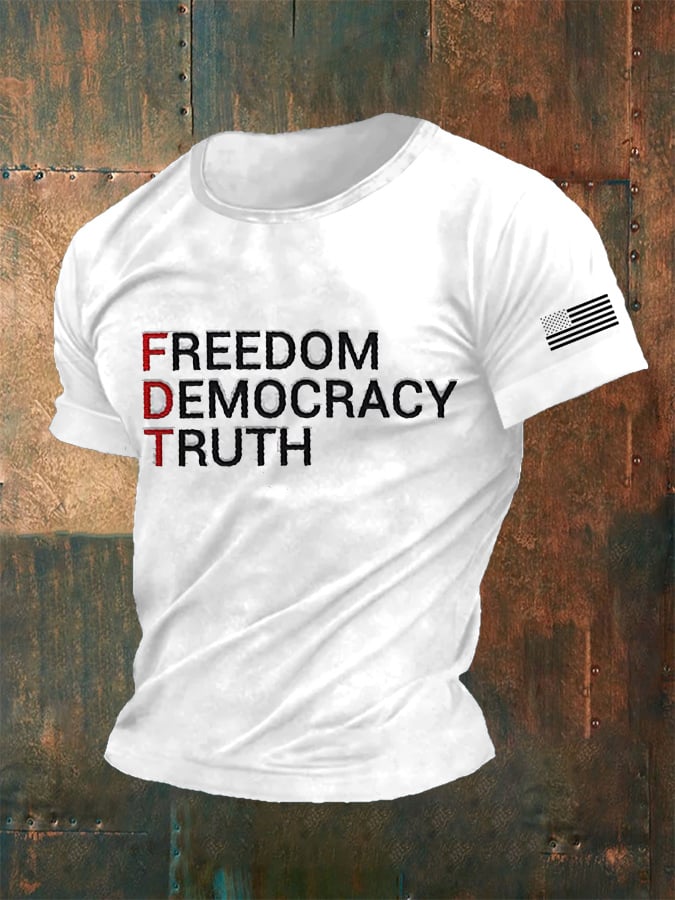 Men's FDT “Freedom Democracy Truth” Print T-Shirt