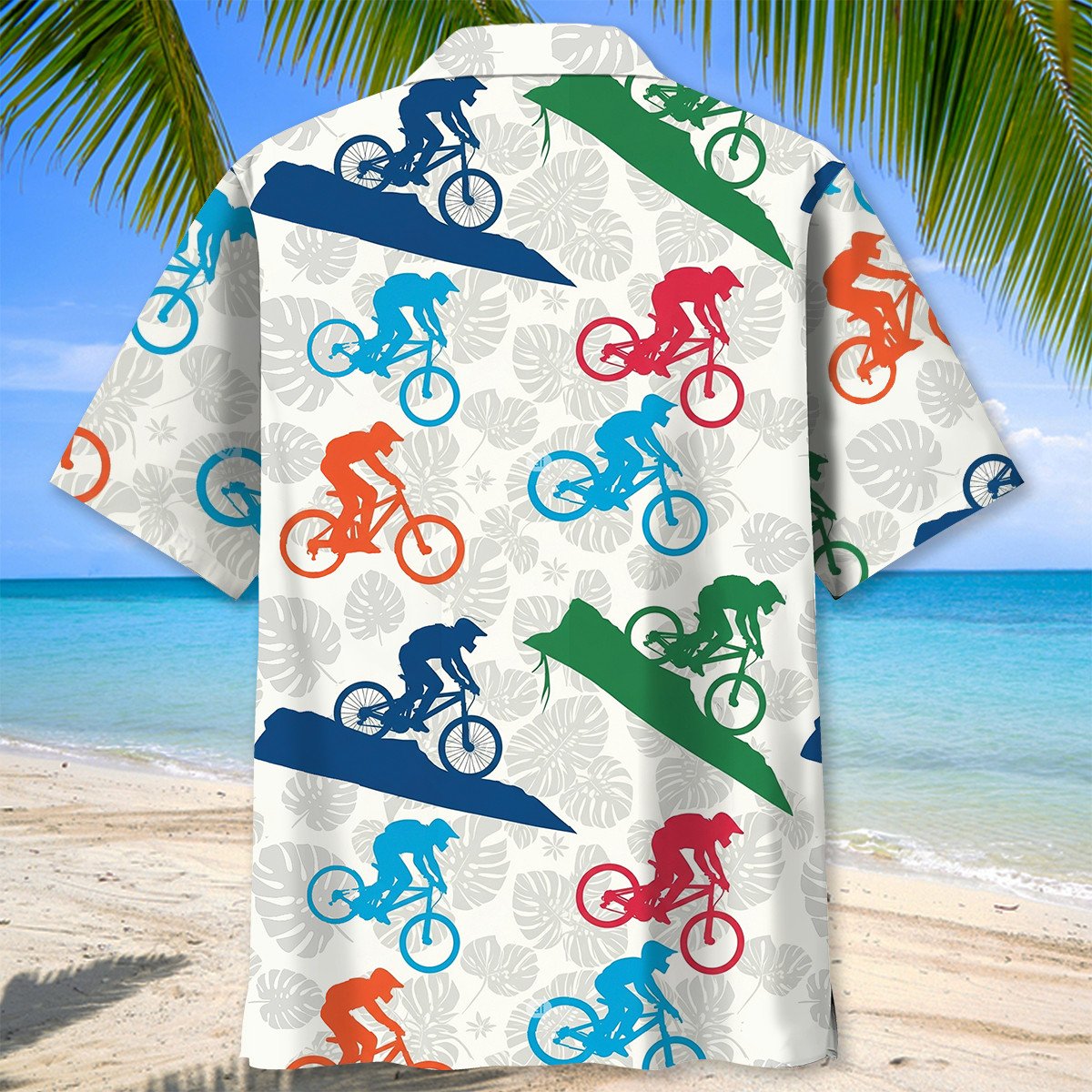 Mountain Bike Down Hill Tropical Hawaiian Shirt