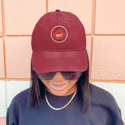 Retro Canada Strong Elbows Up Print Baseball Cap