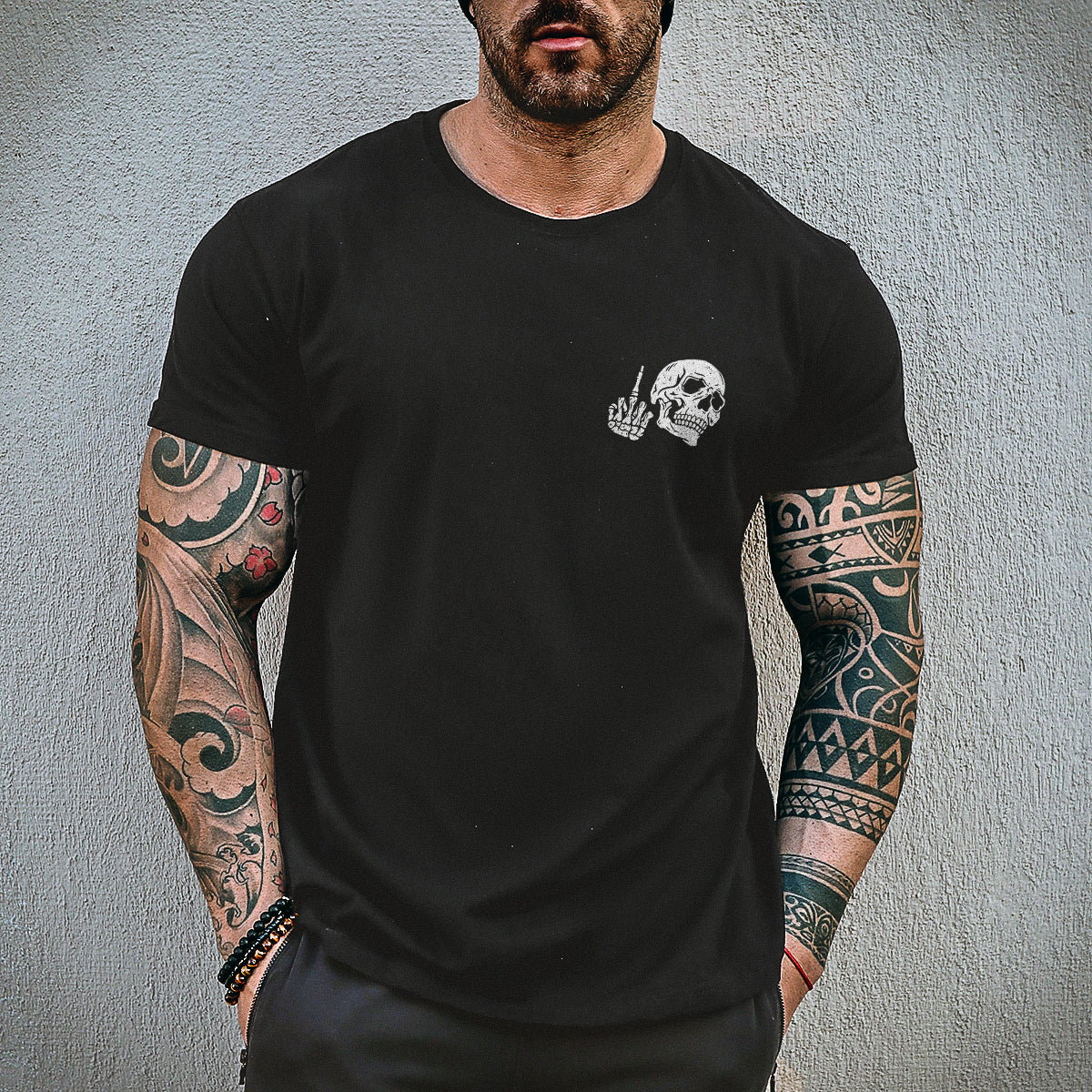 Fuck What They Think Skull Printed T-shirt