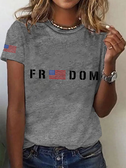 🔥Last Day 49% Off🔥Women's Freedom1776 American Flag Independence Day Casual Tee
