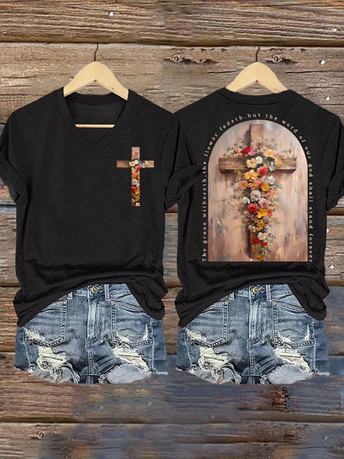 The Grass Withereth, The Word Of Out God Shall Stand Forever Print T-shirt