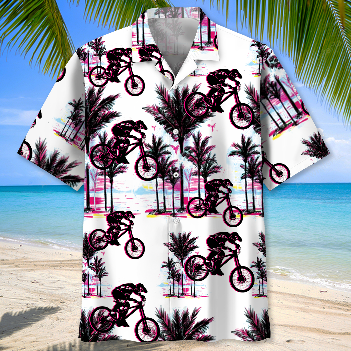 Mountain Bike Abstract Hawaiian Shirt