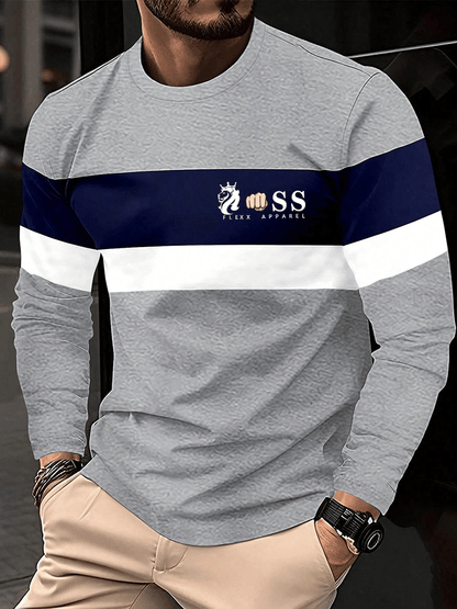 Stilvolles Langarm-T-Shirt mit Buchstaben-Print für Herren