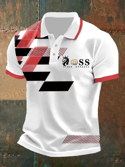 Lässiges Poloshirt für Herren mit Retro-Buchstabendesign