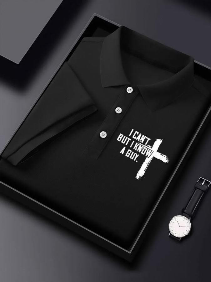 Men'S I Can't But I Know A Guy Print  Polo Shirt