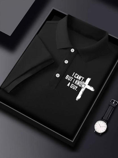 Men'S I Can't But I Know A Guy Print  Polo Shirt