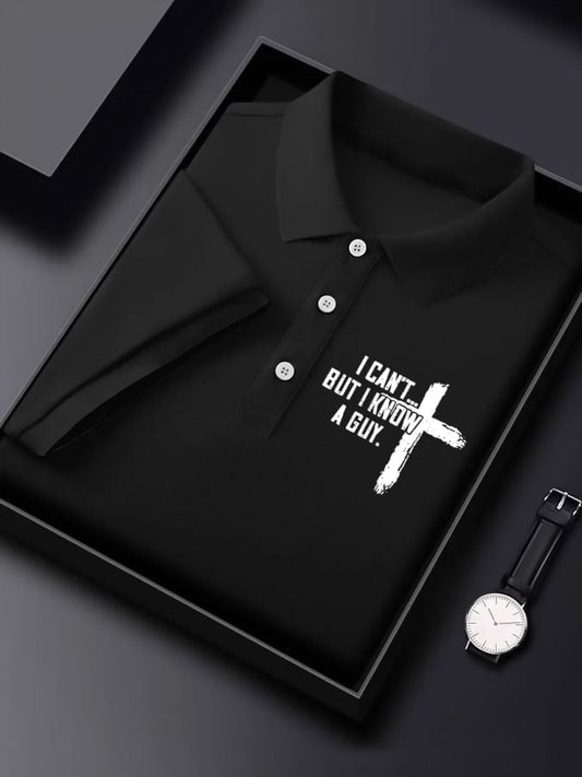 Men'S I Can't But I Know A Guy Print  Polo Shirt