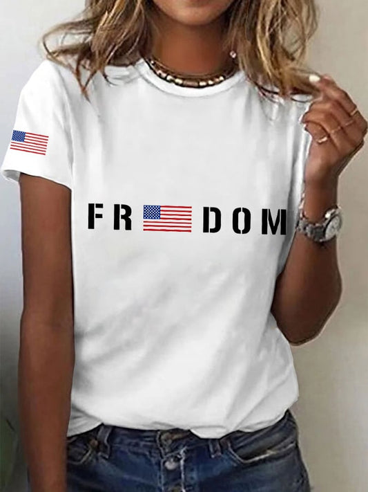 🔥Last Day 49% Off🔥Women's Freedom1776 American Flag Independence Day Casual Tee