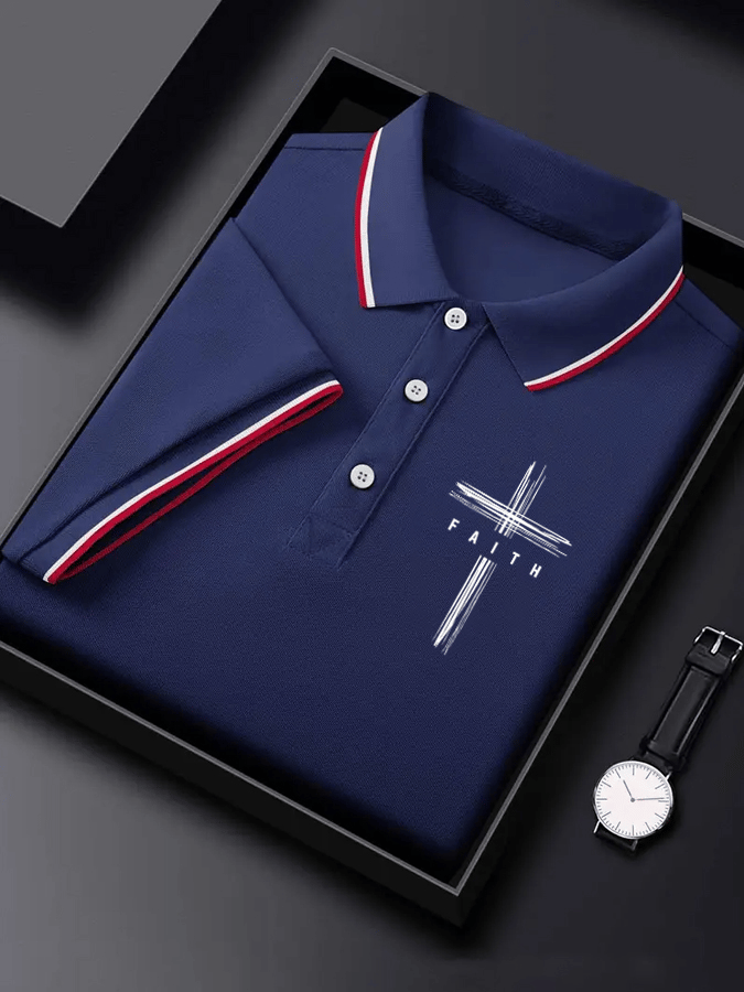 Men's Faith Print Polo Shirt