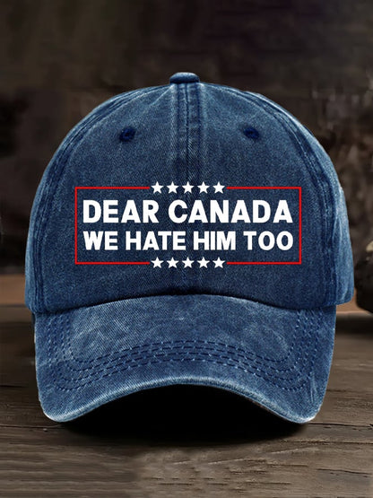 Retro Dear Canada, We Hate Him Too Pride Baseball Cap