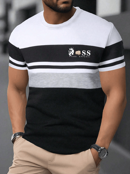 Lässiges T-Shirt mit Rundhalsausschnitt und modischem Aufdruck für Herren