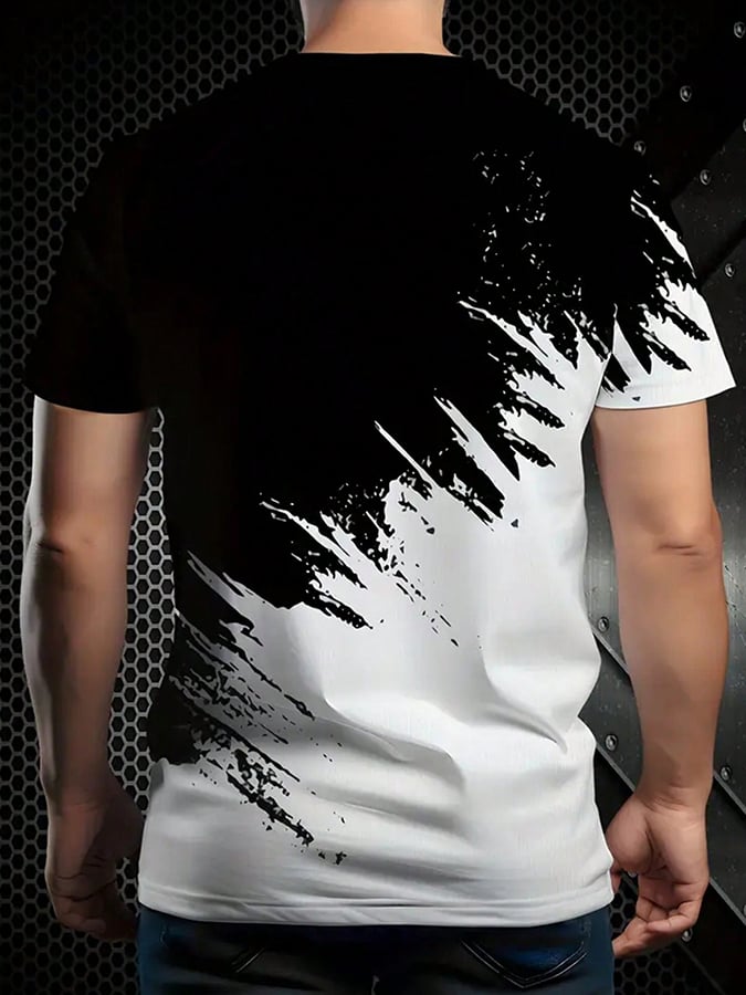 Lässiges T-Shirt mit Rundhalsausschnitt und modischem Aufdruck für Herren