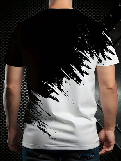 Lässiges T-Shirt mit Rundhalsausschnitt und modischem Aufdruck für Herren