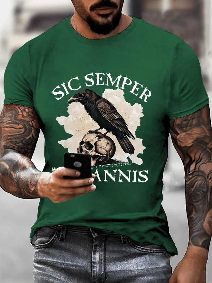 Men's Sic Semper Tyrannis Printed Casual T-Shirt