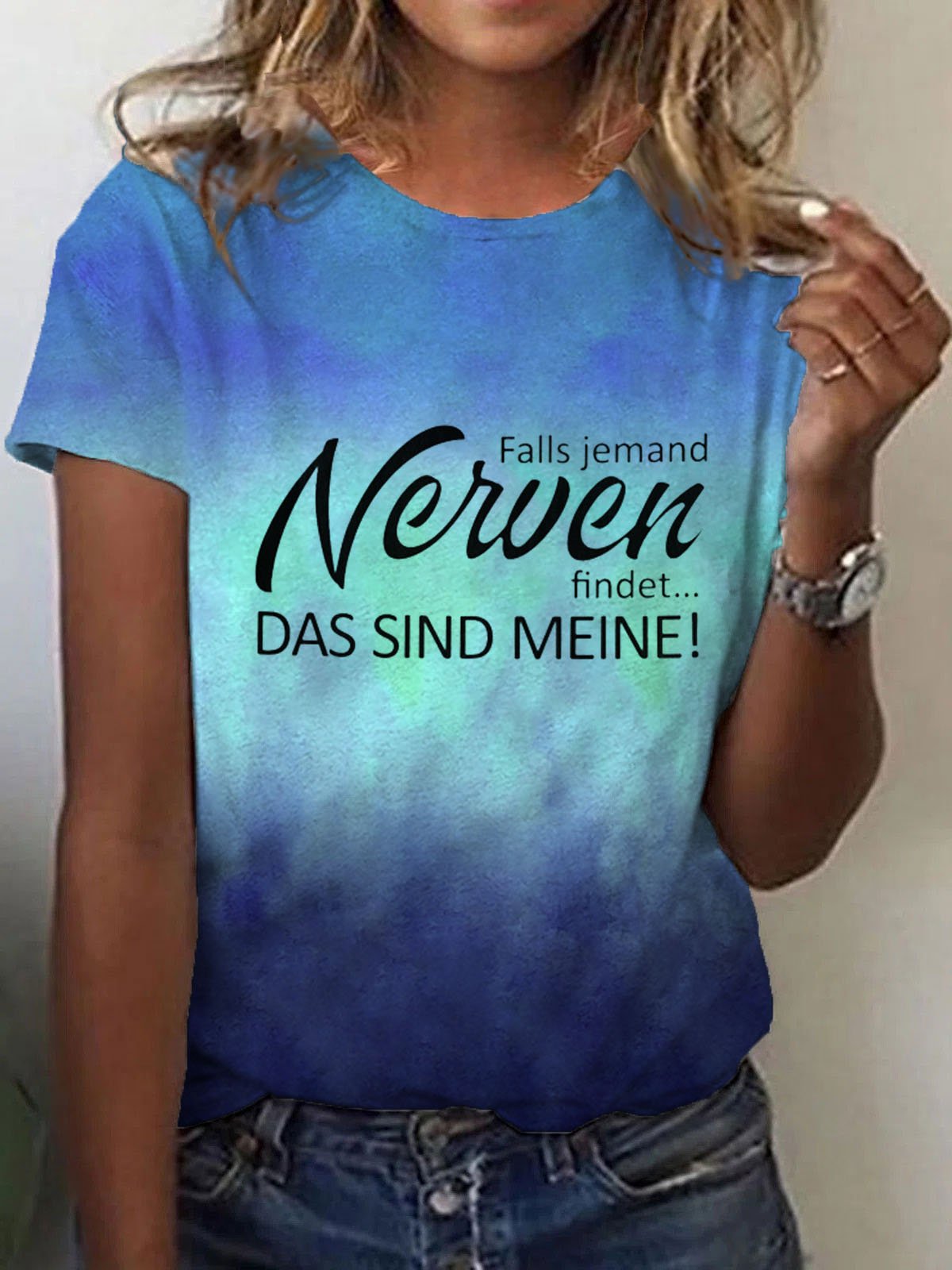 Women's Inspirational Quotes Print Casual Tee