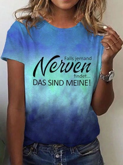 Women's Inspirational Quotes Print Casual Tee