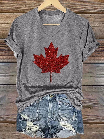 Women's Canadian Red Maple Leaf T-Shirt