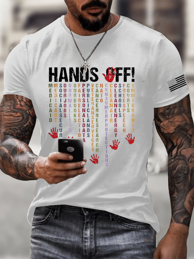 Men's Hands Off Protest Print T-Shirt
