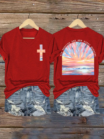 His Mercies  Are New Every Morning Print T-shirt
