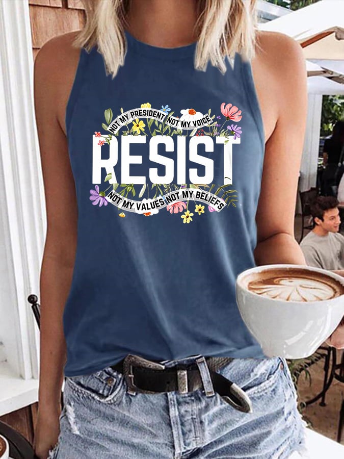 Retro Resist Not My President, Not My Voice, Not My Values, Not My Beliefs Print Vest
