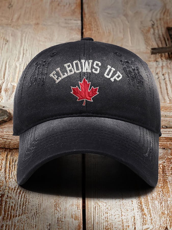 Retro Elbows Up Canada Printed Baseball Cap