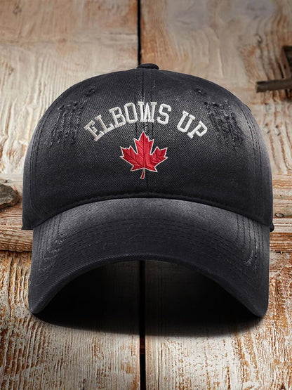 Retro Elbows Up Canada Printed Baseball Cap