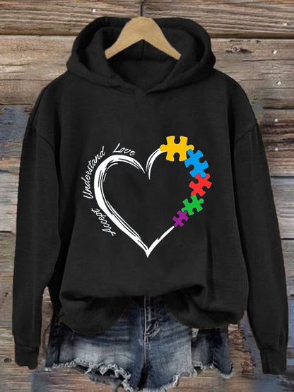 Women'S Casual Autism Awareness Printed Long Sleeve Sweatshirt