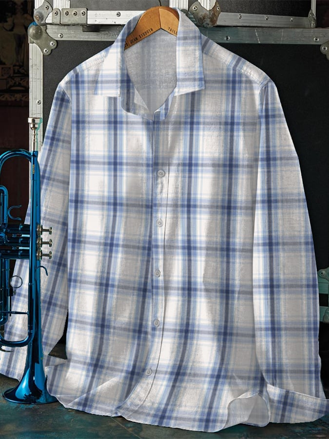 Langarmhemd mit Retro-Karomuster für Herren