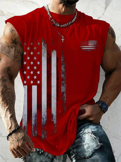 Men's Vintage Flag Print Tank Top