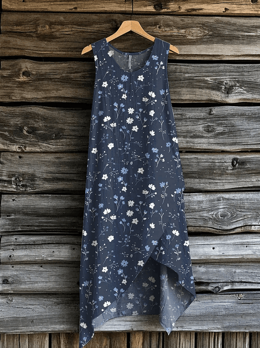 Women's Vintage Botanical Floral Print With Pockets Dress